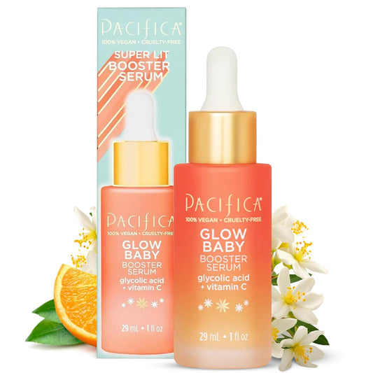 Pacifica Vitamin C Serum for Face – Glow Baby Brightening Facial Serum with Glycolic Acid – Vitamin C Booster Skin Care, Dark Spot Corrector, Vegan Skincare for Glowing Skin, Dermatologist Tested