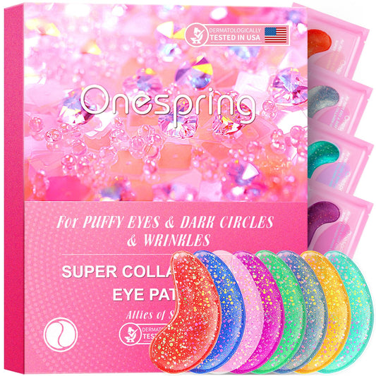Onespring Under Eye Patches (24 Pairs) - Eye Masks for Wrinkles, Puffy Eyes, Dark Circles, Eye Bags, Valentine's Day Gift, Gifts for Teenage Girls, Under Eye Mask for Refreshing, Revitalizing