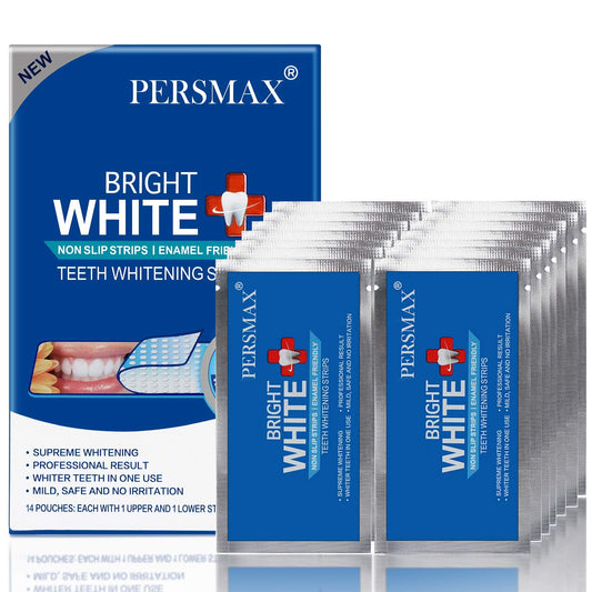 Teeth Whitening Strips – Professional Dentist Approved, Gum-Safe Formula, 28 Non-Slip Strips, 14 Treatment, Pain-Free Express Whitening Kit in 30 Min, Easy to Use for Bright Smile