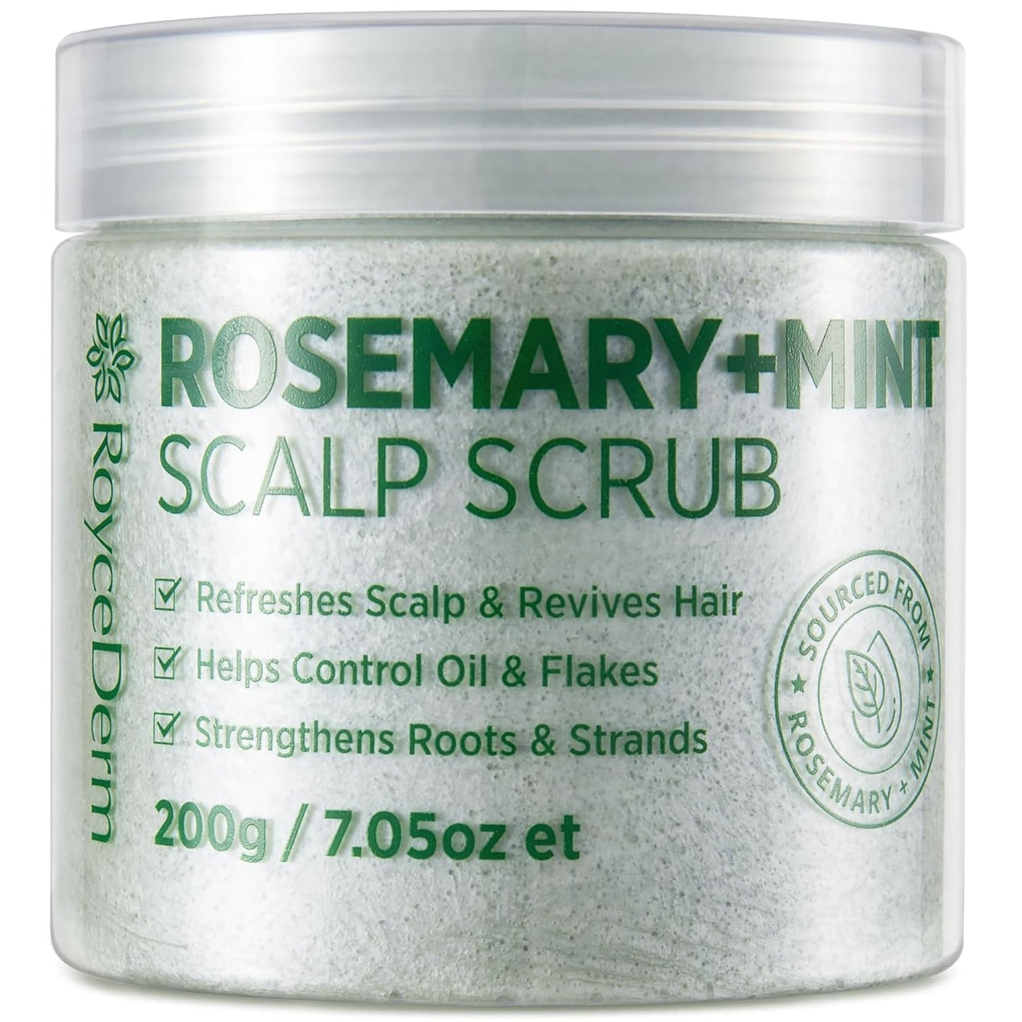 RoyceDerm Rosemary Mint Scalp Scrub Clarifying Scalp Exfoliator Refreshing Clean Scalp, Cooling Micro-Exfoliation with Botanical Extracts, For All Scalp Types (Rosemary Mint Scalp Scrub)