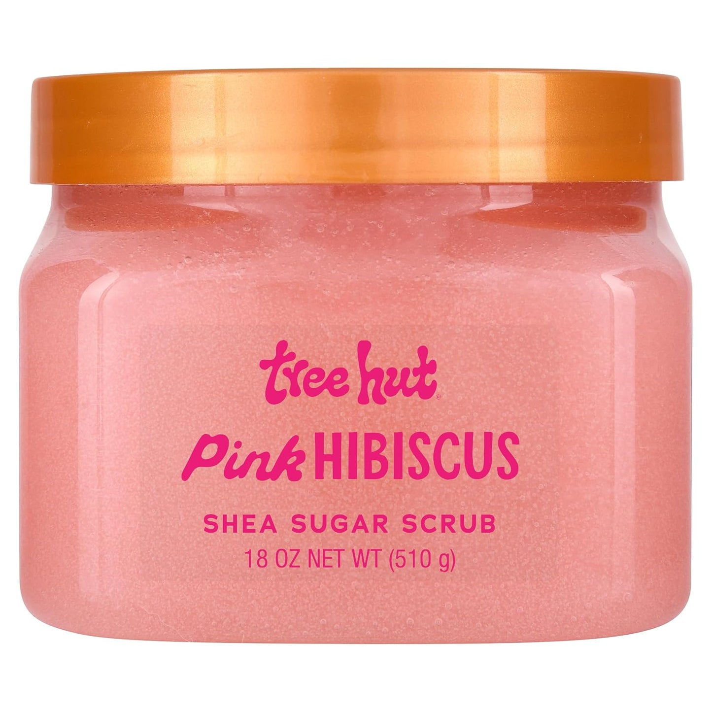 Tree Hut Pink Hibiscus Shea Sugar Scrub, Exfoliating, Hydrating & Moisturizing Body Scrub with Shea Butter & Nourishing Essential Oils, Smooth & Soften Skin, 18 oz