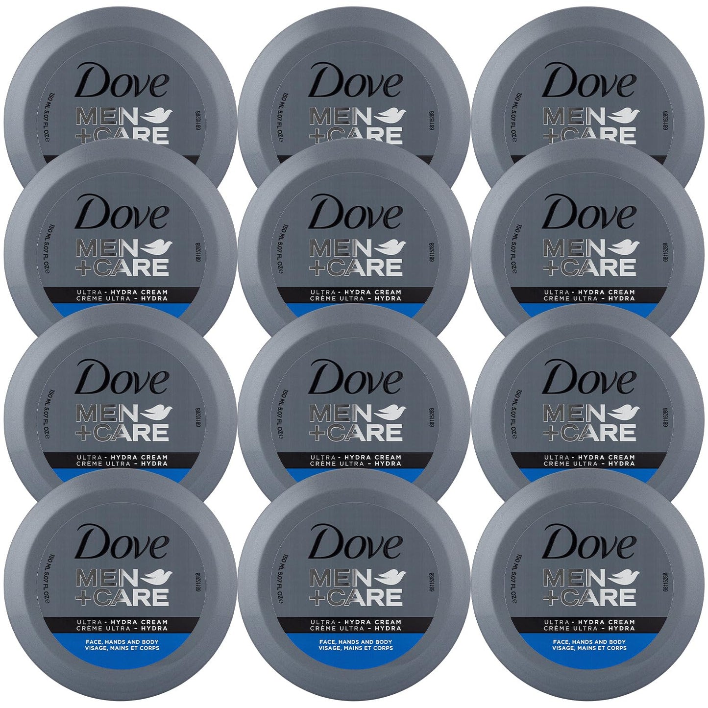 Dove Men+Care Ultra Hydra Cream - Dove Lotion, 3-In-1 Advanced Skin Care for Men, Face Cream, Hand Cream, and Body Lotion for Extremely Dry Skin, All Skin Types, 5.07 Fl Oz (Pack of 12)