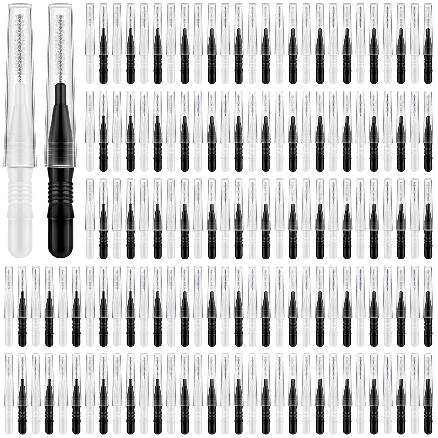 120Pcs Interdental Brushes, 360° Bendable Soft Bristles Braces Flossers Dental Brushes Between Teeth Gum Interdental Brushes for Gum Braces Oral Teeth Cleaning Tool (Black, White)
