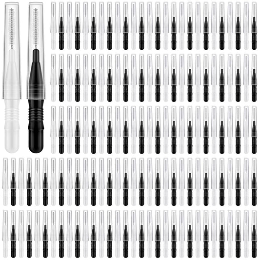 120Pcs Interdental Brushes, 360° Bendable Soft Bristles Braces Flossers Dental Brushes Between Teeth Gum Interdental Brushes for Gum Braces Oral Teeth Cleaning Tool (Black, White)